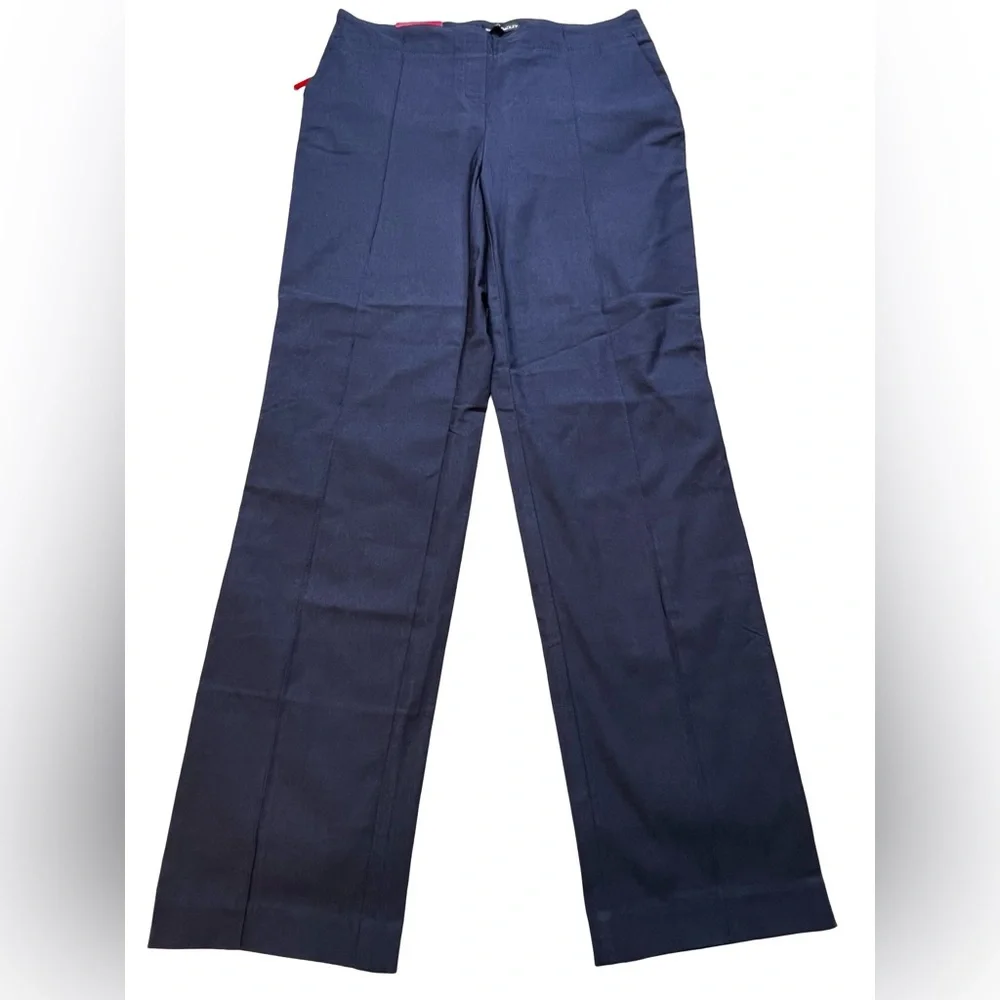 Hilary Radley Navy Slim Leg Pants Mid Rise‎ Tummy Control Size medium 29” Inseam